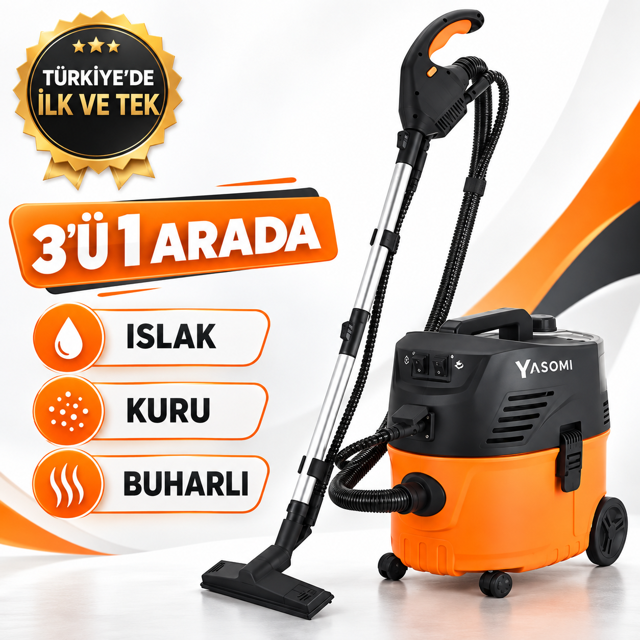 Yasomi Polish Vacum Cleaner Islak Kuru Tam Koruma Buharlı Temizleyici