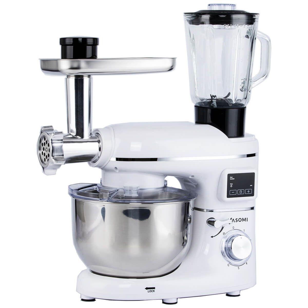Yasomi Sm 1504bml Beyaz Led Ekranlı Kıyma Çekme Aparatlı Blender Stand Mikser Mutfak Şefi 1500w