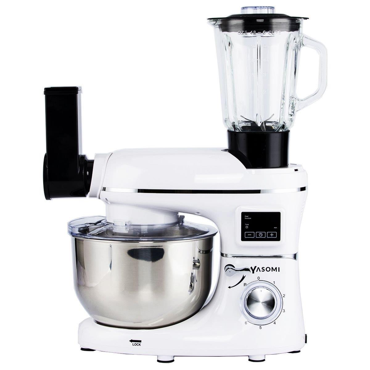Yasomi Sm 1504bml Beyaz Led Ekranlı Kıyma Çekme Aparatlı Blender Stand Mikser Mutfak Şefi 1500w