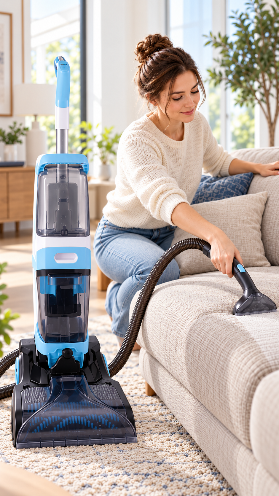 Yasomi T20 Pro HydroStream 1000W Buhar Fonksiyonlu Dikey Halı Yıkama Koltuk Yıkama ve Buharlı Paspas Makinesi
