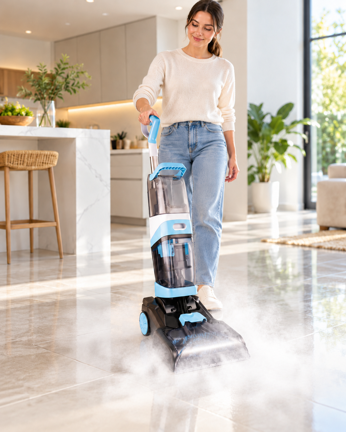 Yasomi T20 Pro HydroStream 1000W Buhar Fonksiyonlu Dikey Halı Yıkama Koltuk Yıkama ve Buharlı Paspas Makinesi