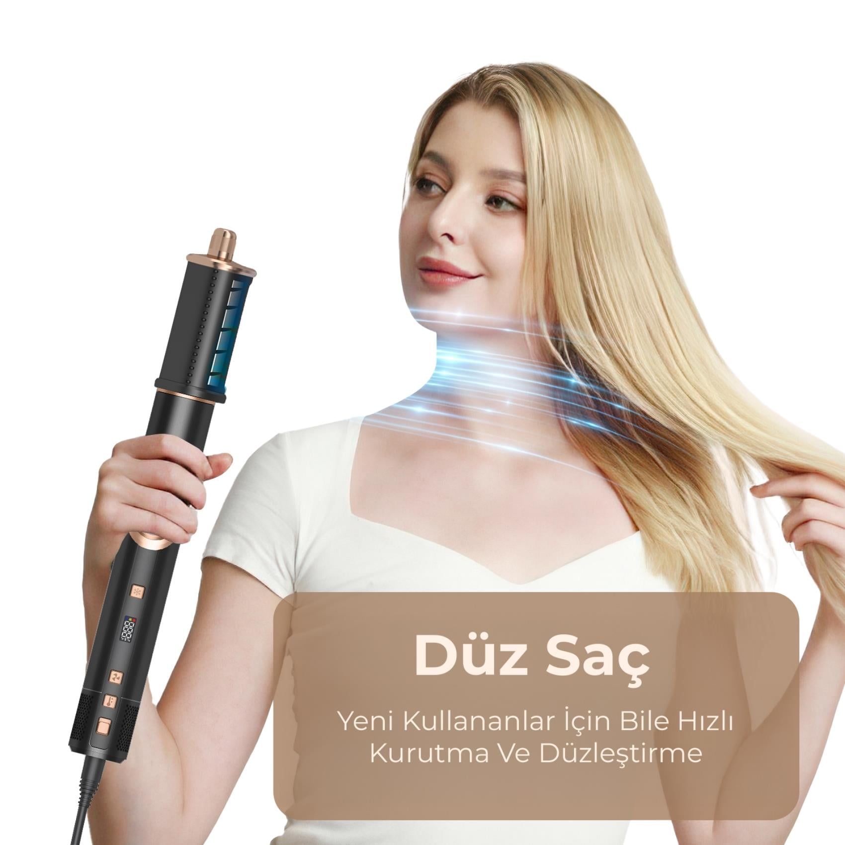 Yasomi Witero 9in1 Ultra Airwrap Multi-Styler Sıcak-Soğuk Hava Üflemeli Siyah Saç Şekillendirme Cihazı