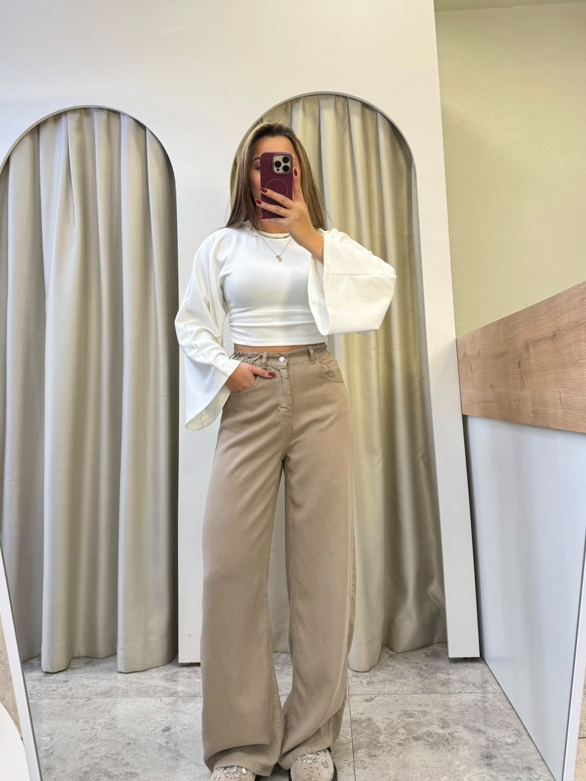 Adora Vizon Beli Lastikli Tensel Jean