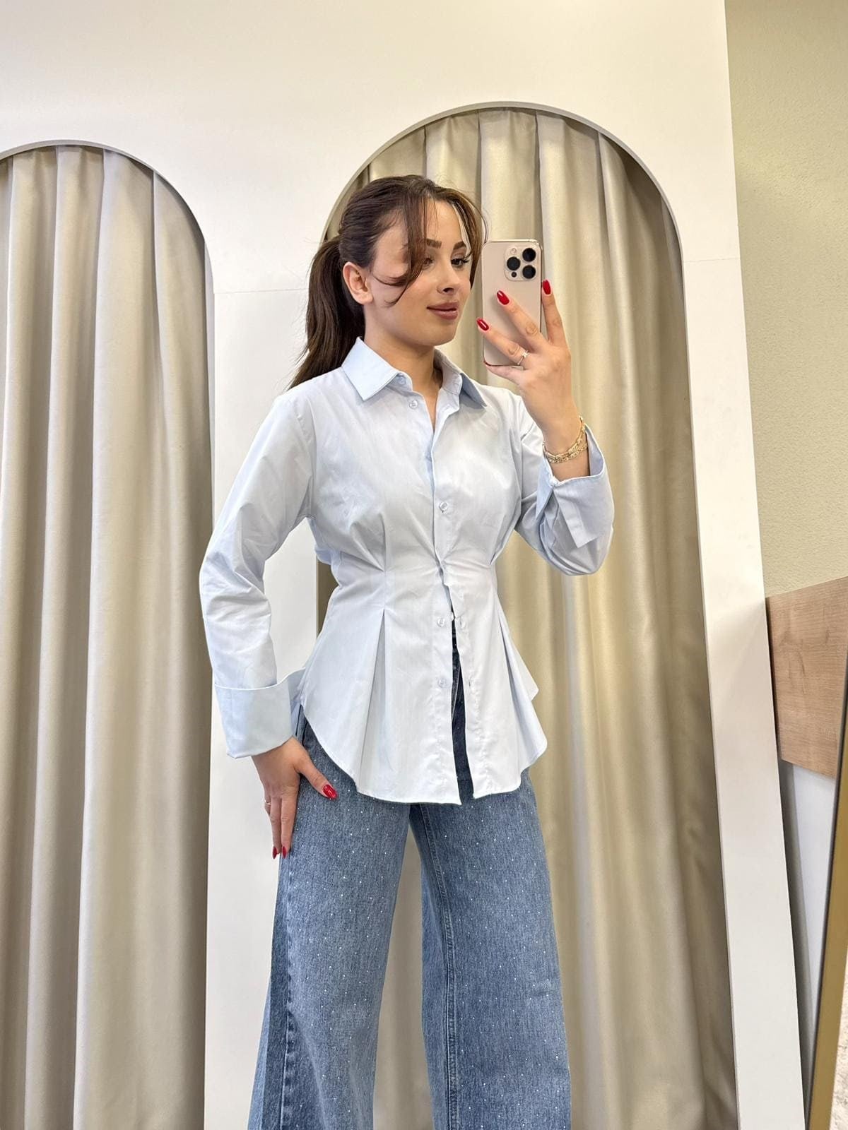 Alice Mavi Pens Detaylı Gömlek