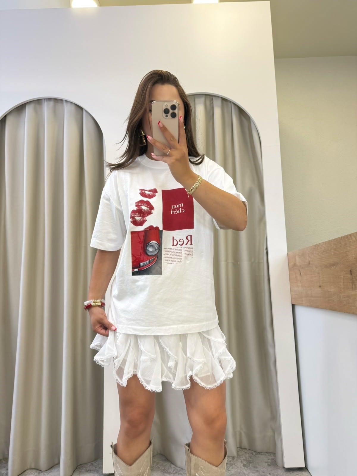 Alone Beyaz Baskılı Tişört