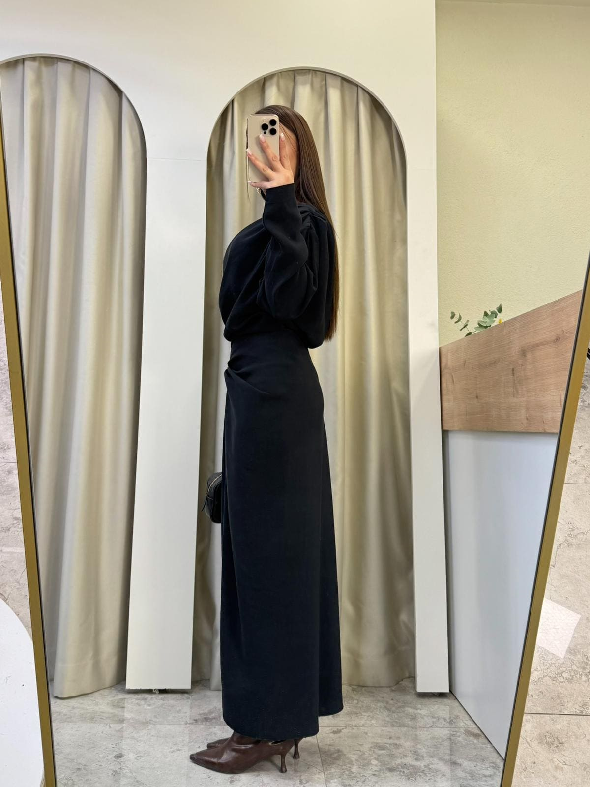 Aura Etek Bluz Tensel Takım Siyah