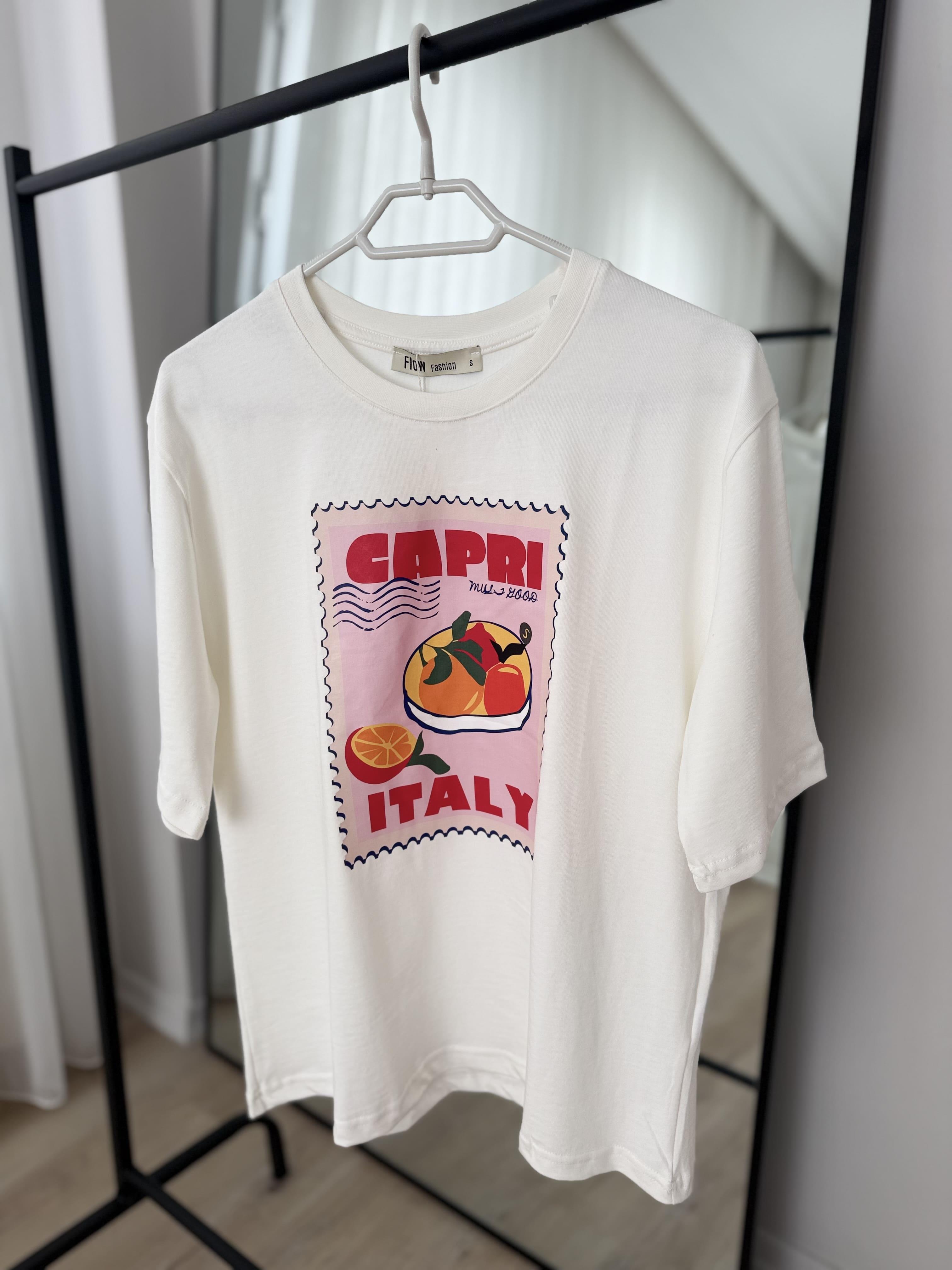 Capri Baskılı Oversize  Tişört