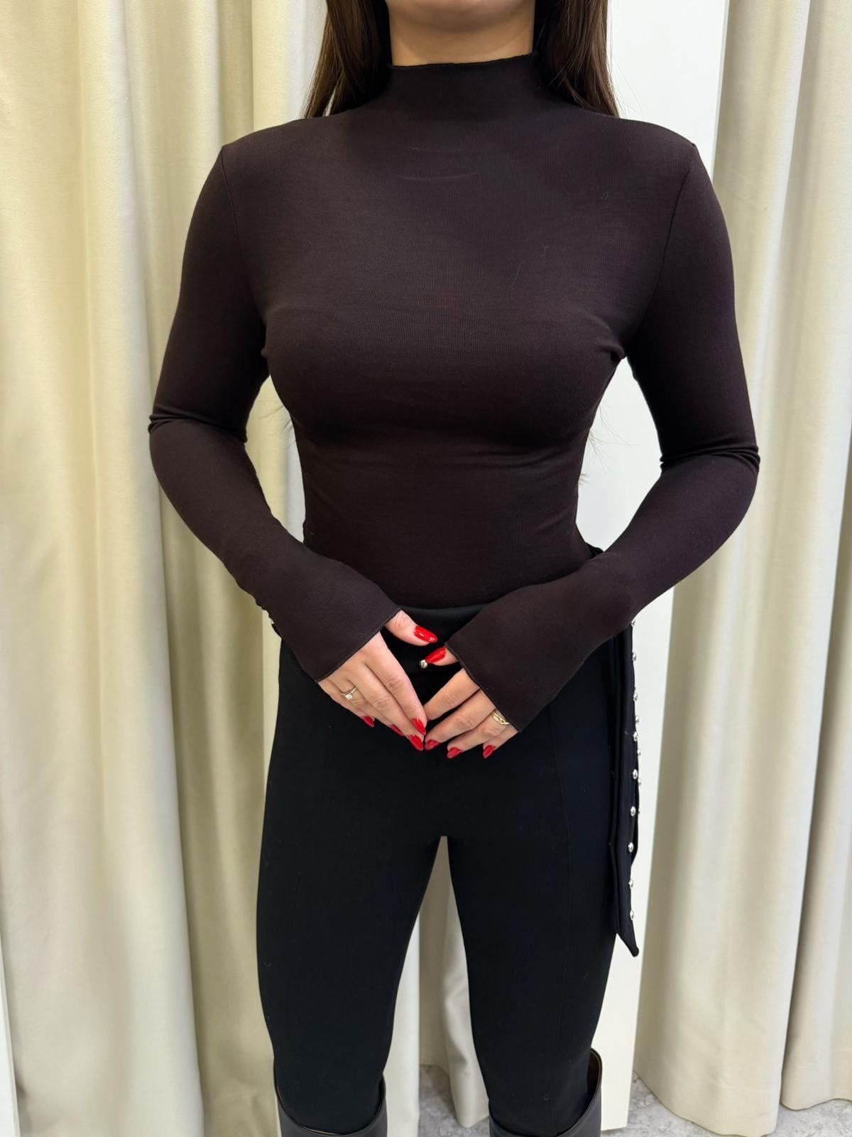 Class Acı Kahve Modal Balıkçı Yaka Body