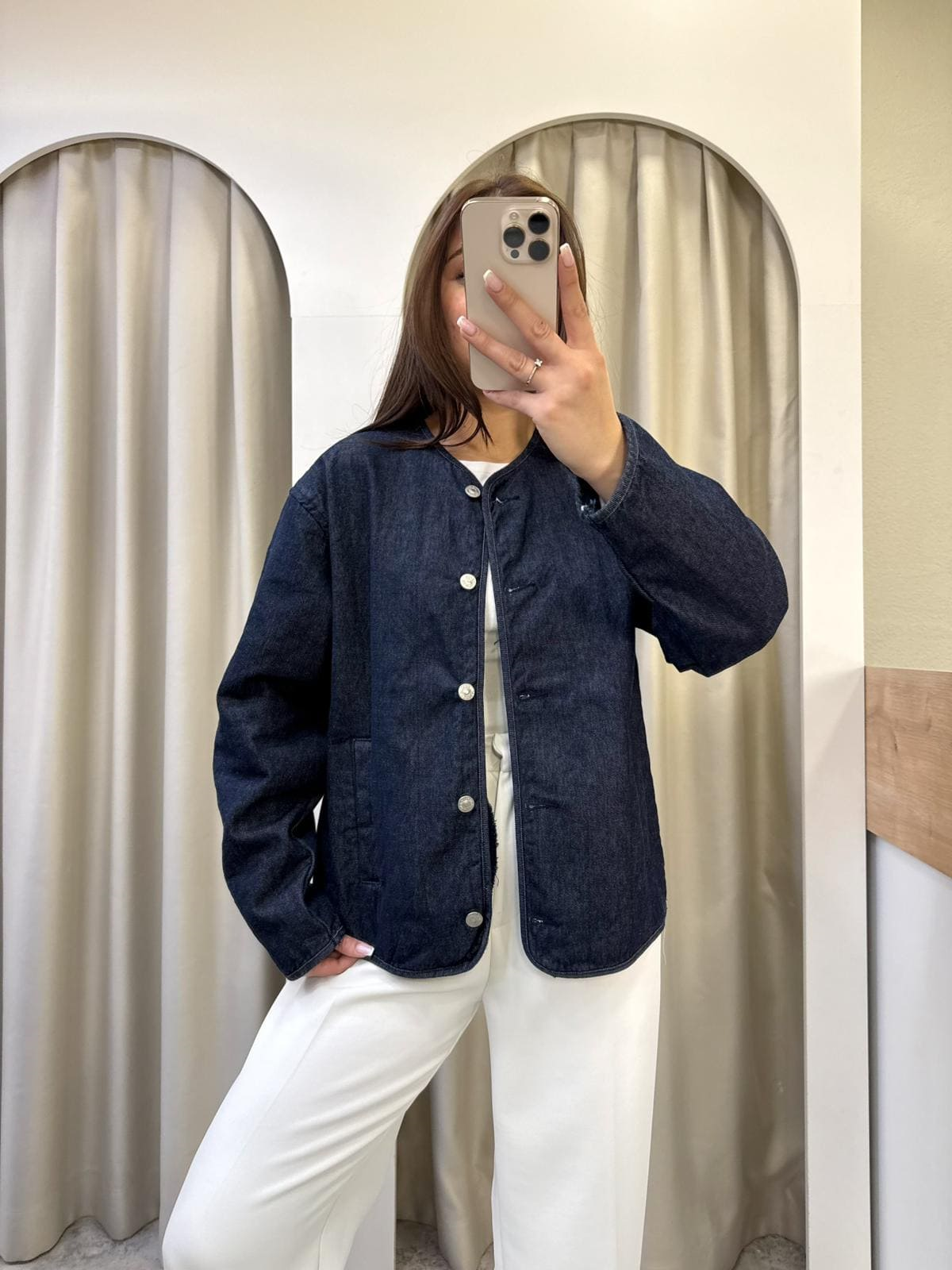 Elsa Kapitone Astarlı Denim Ceket