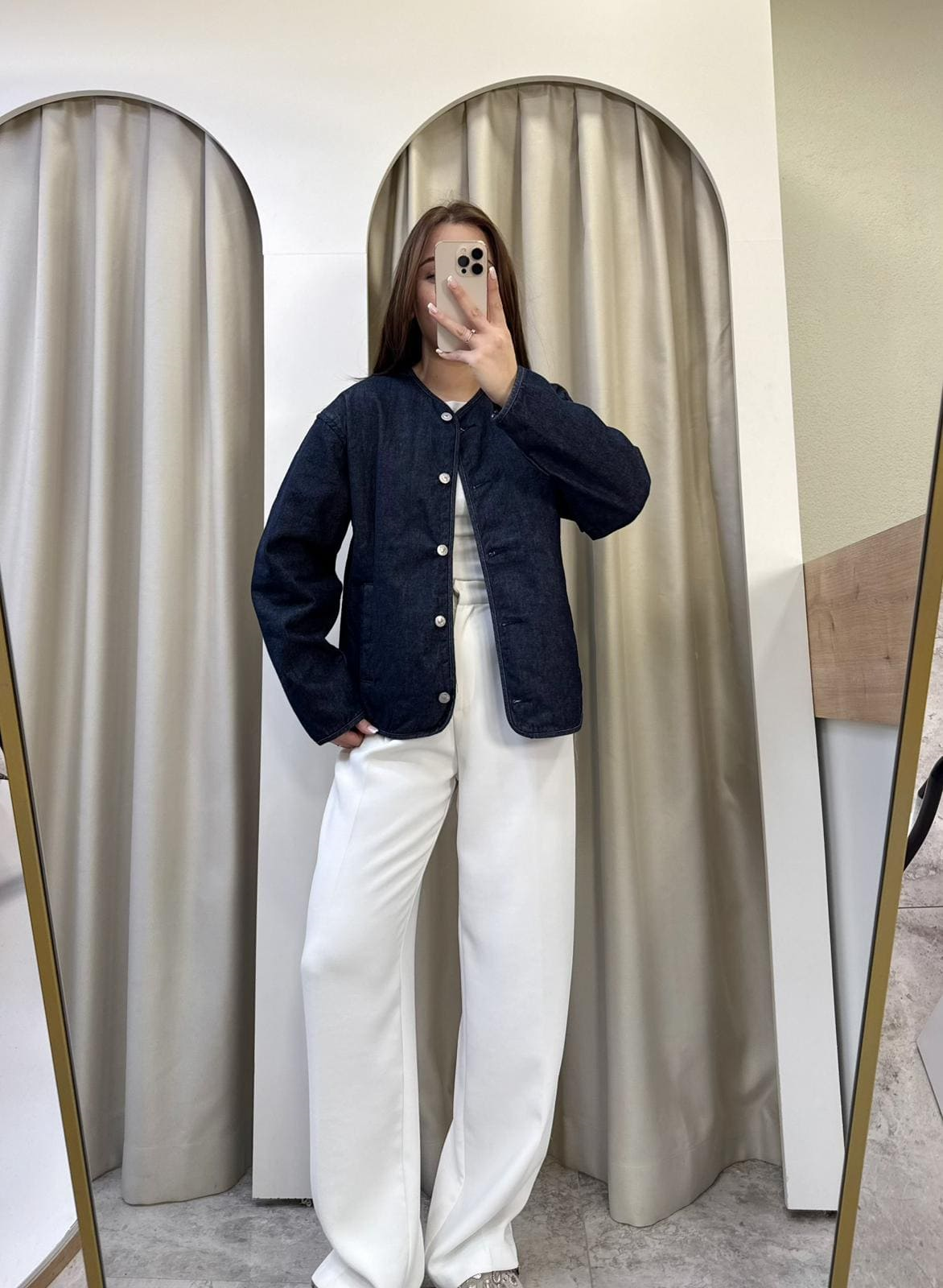 Elsa Kapitone Astarlı Denim Ceket