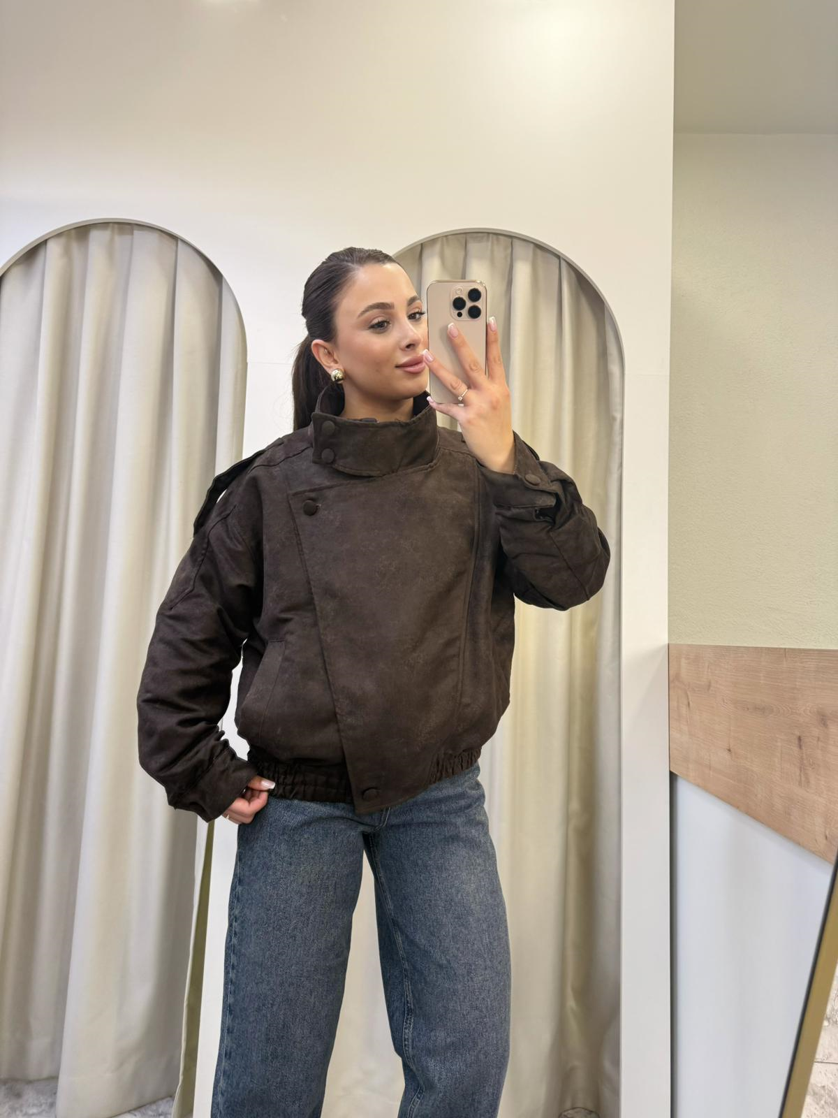 Felix Süet Dik Yaka Bomber Ceket