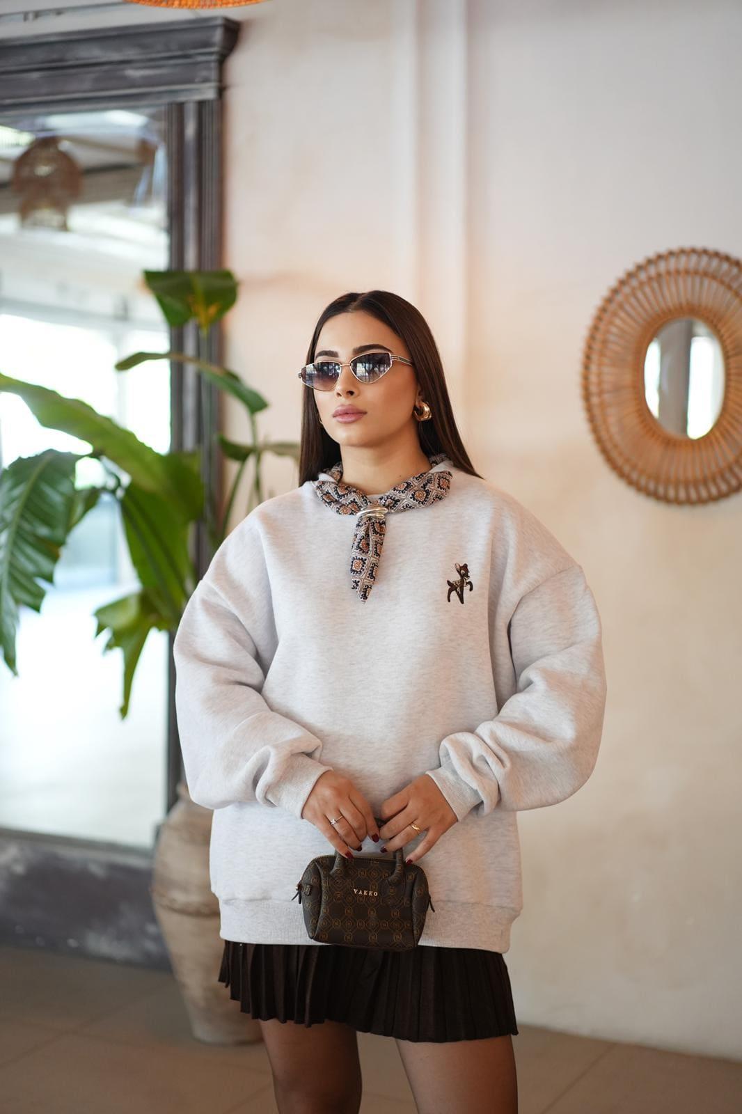 Fular Detaylı Oversize Sweatshirt