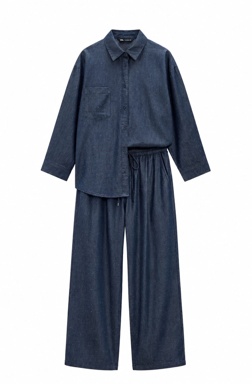 Huda Taşlı Tensel Denim Takım