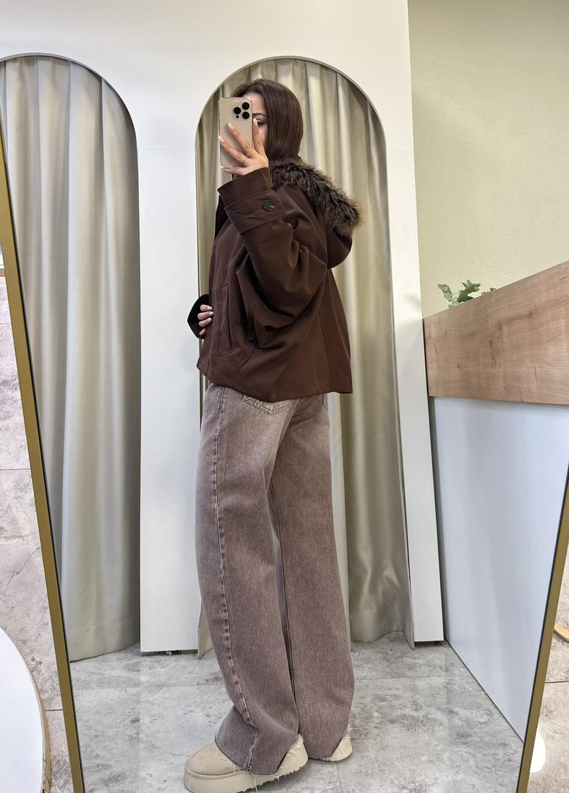 Jasmin Kahve Oversize Trençkot