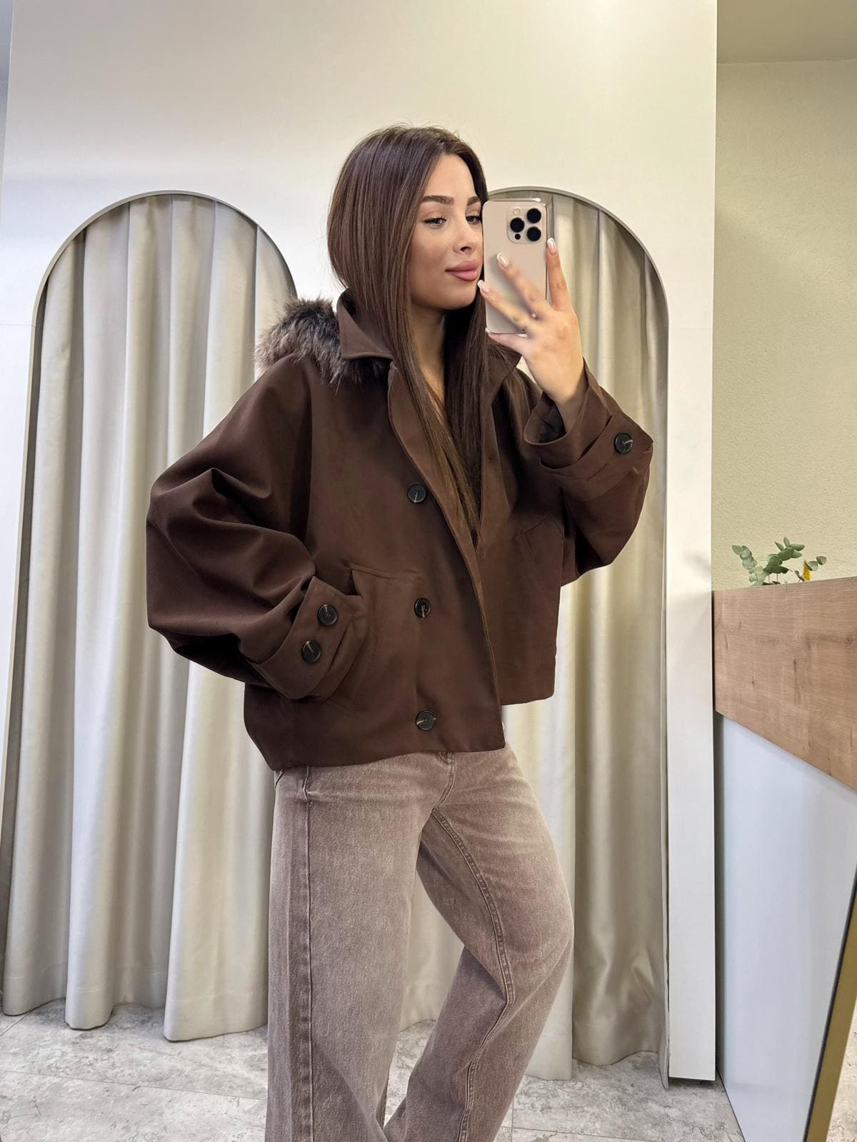 Jasmin Kahve Oversize Trençkot