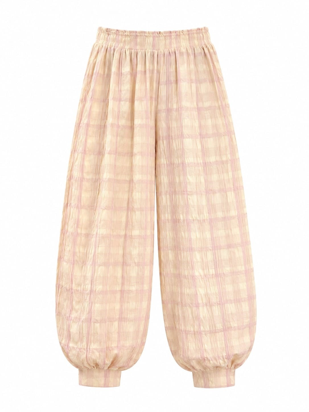 Jolly Pembe Ekose Şalvar Pantolon