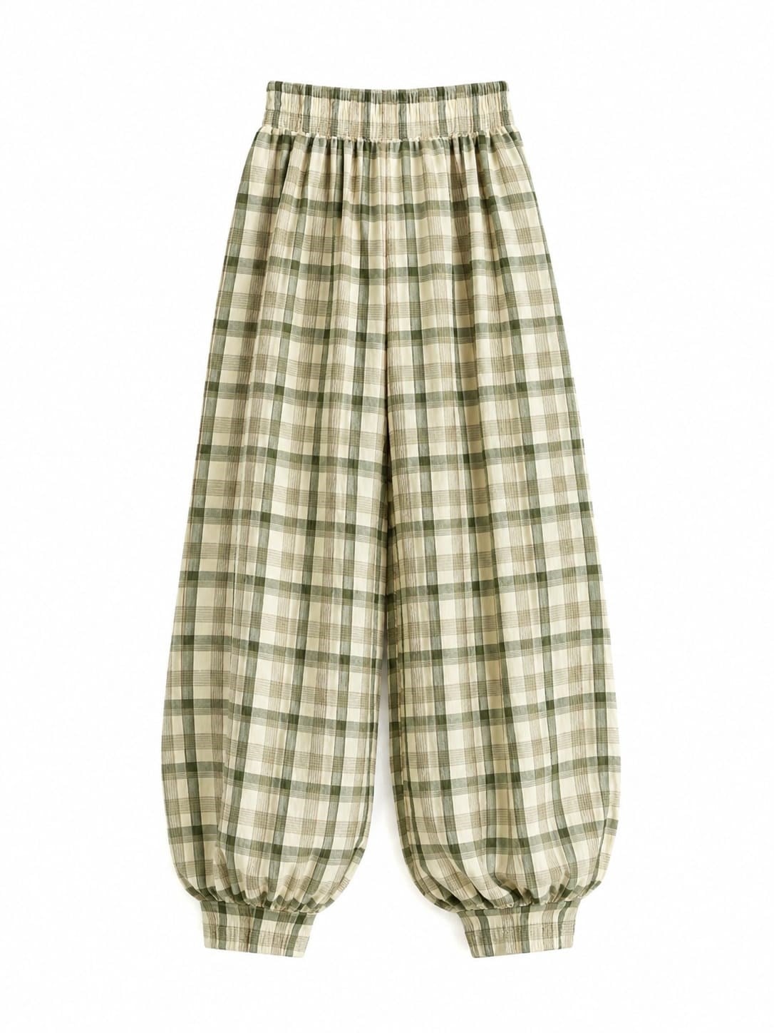 Jolly Yeşil Ekose Şalvar Pantolon