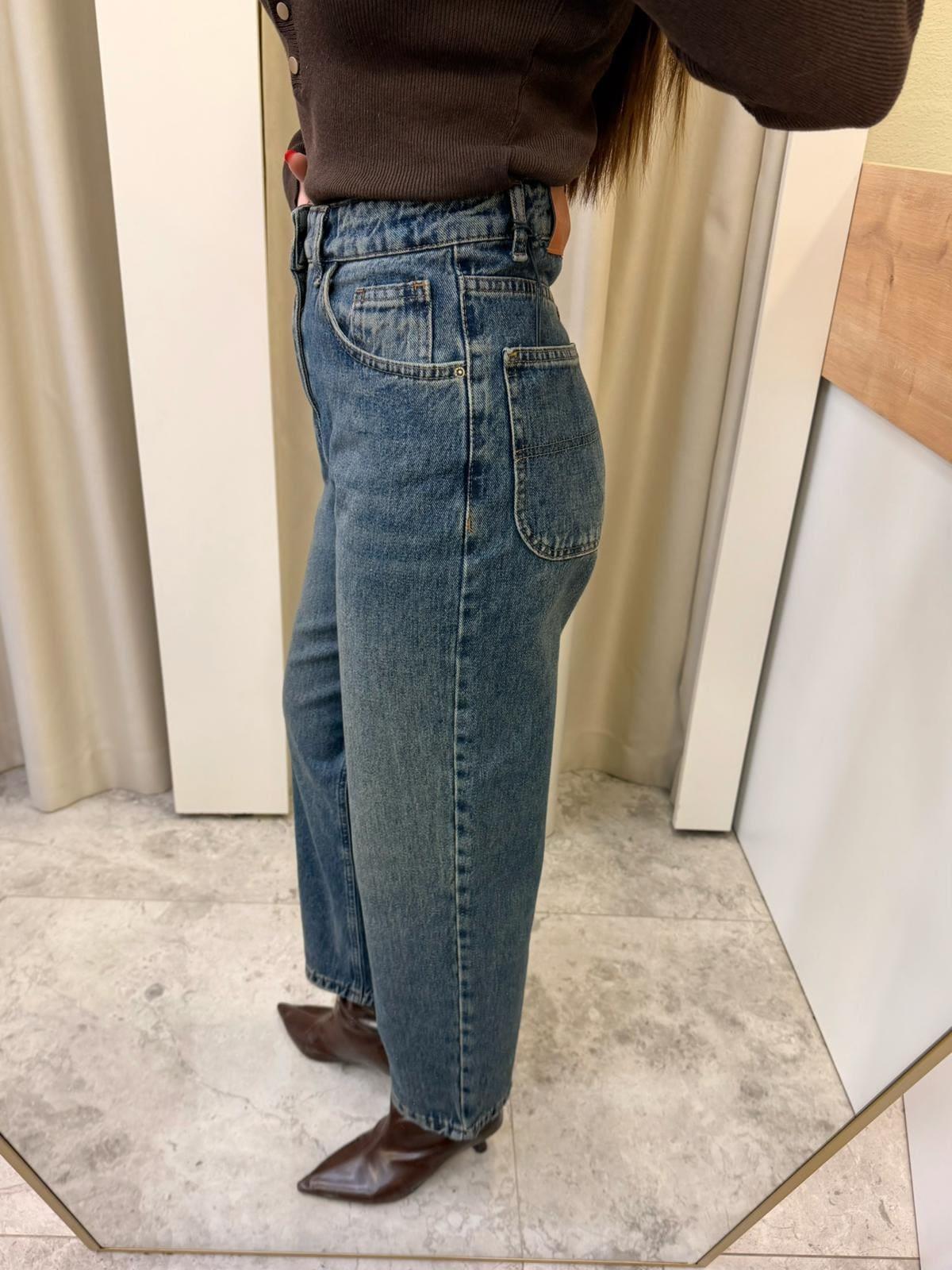 Lopez Yüksek Bel Baggy Jean
