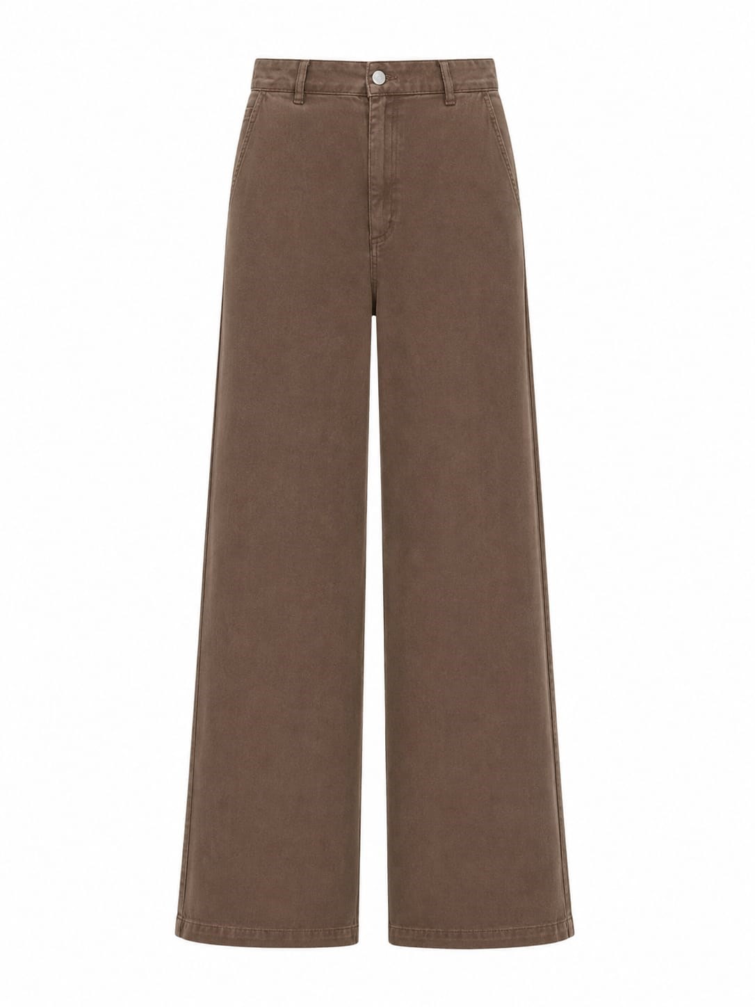 Lucca Kahve Wide Leg Tensel Denim Pantolon