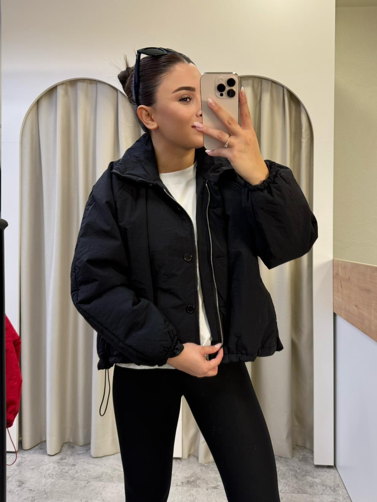 Oslo Siyah Oversize Şişme Mont