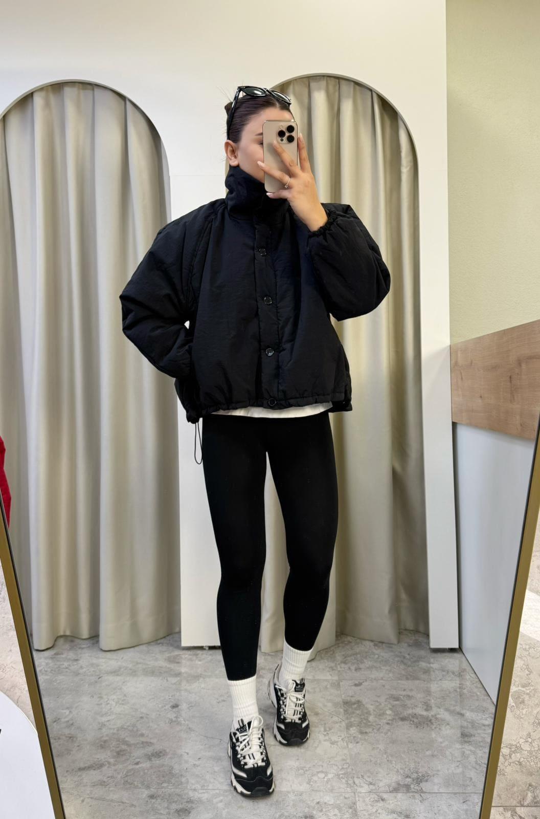Oslo Siyah Oversize Şişme Mont