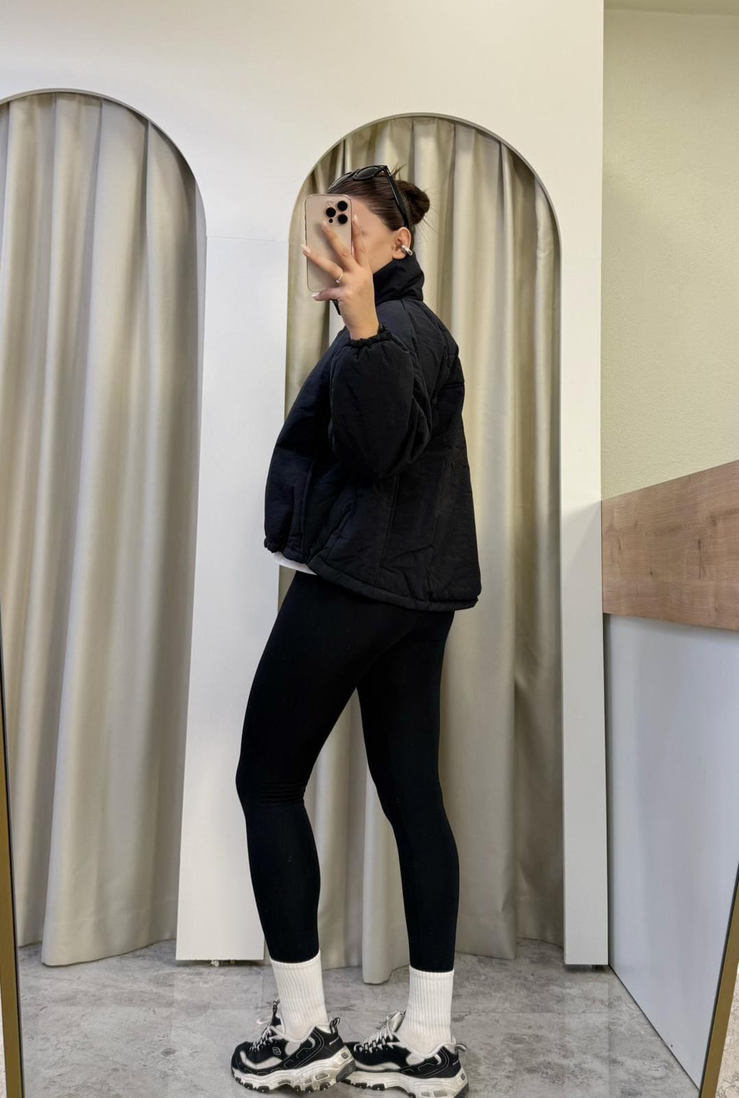 Oslo Siyah Oversize Şişme Mont