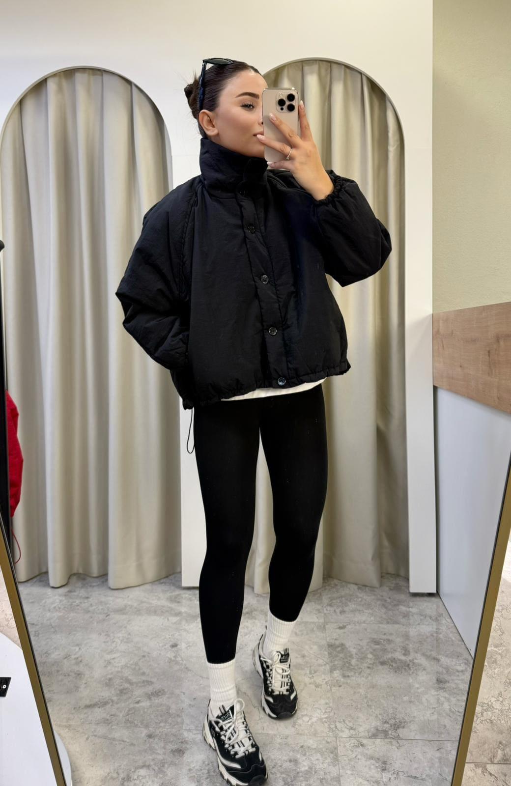 Oslo Siyah Oversize Şişme Mont