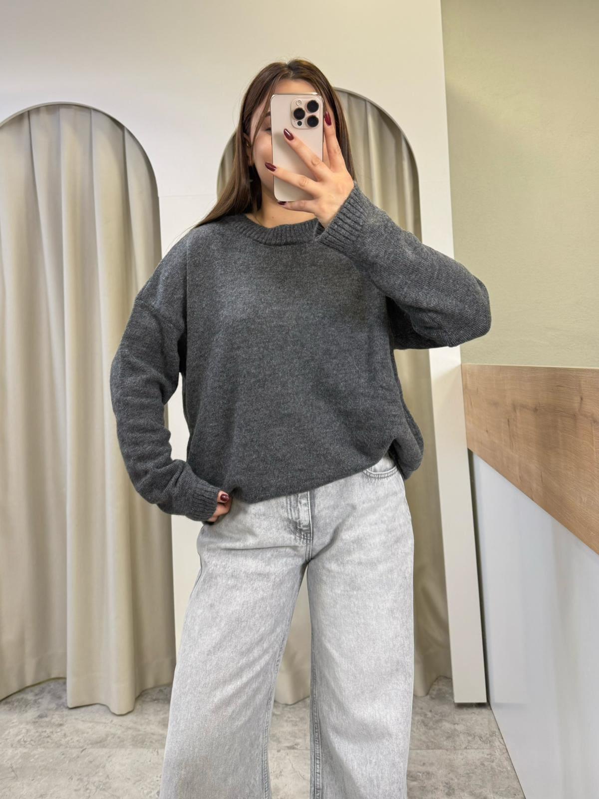 Oversize Pinterest Kazak-GRİ