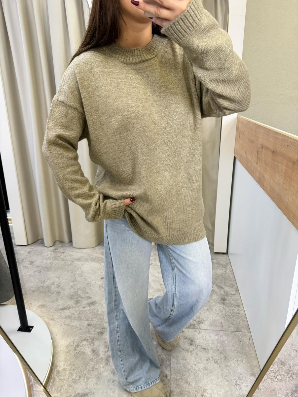 Oversize Pinterest Kazak-Sütlü Kahve