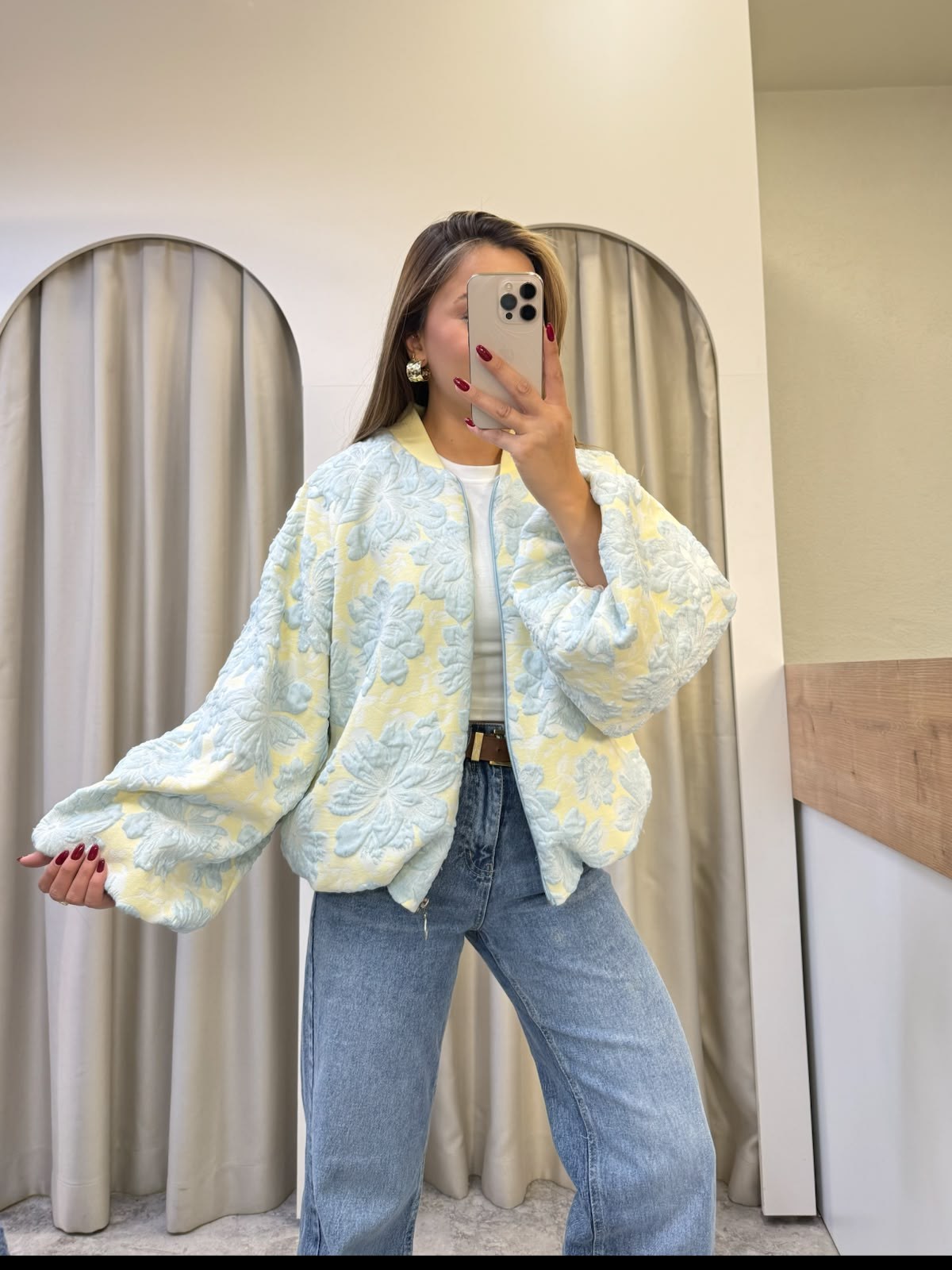 Petal Mavi Astarlı Pinterest Ceket 