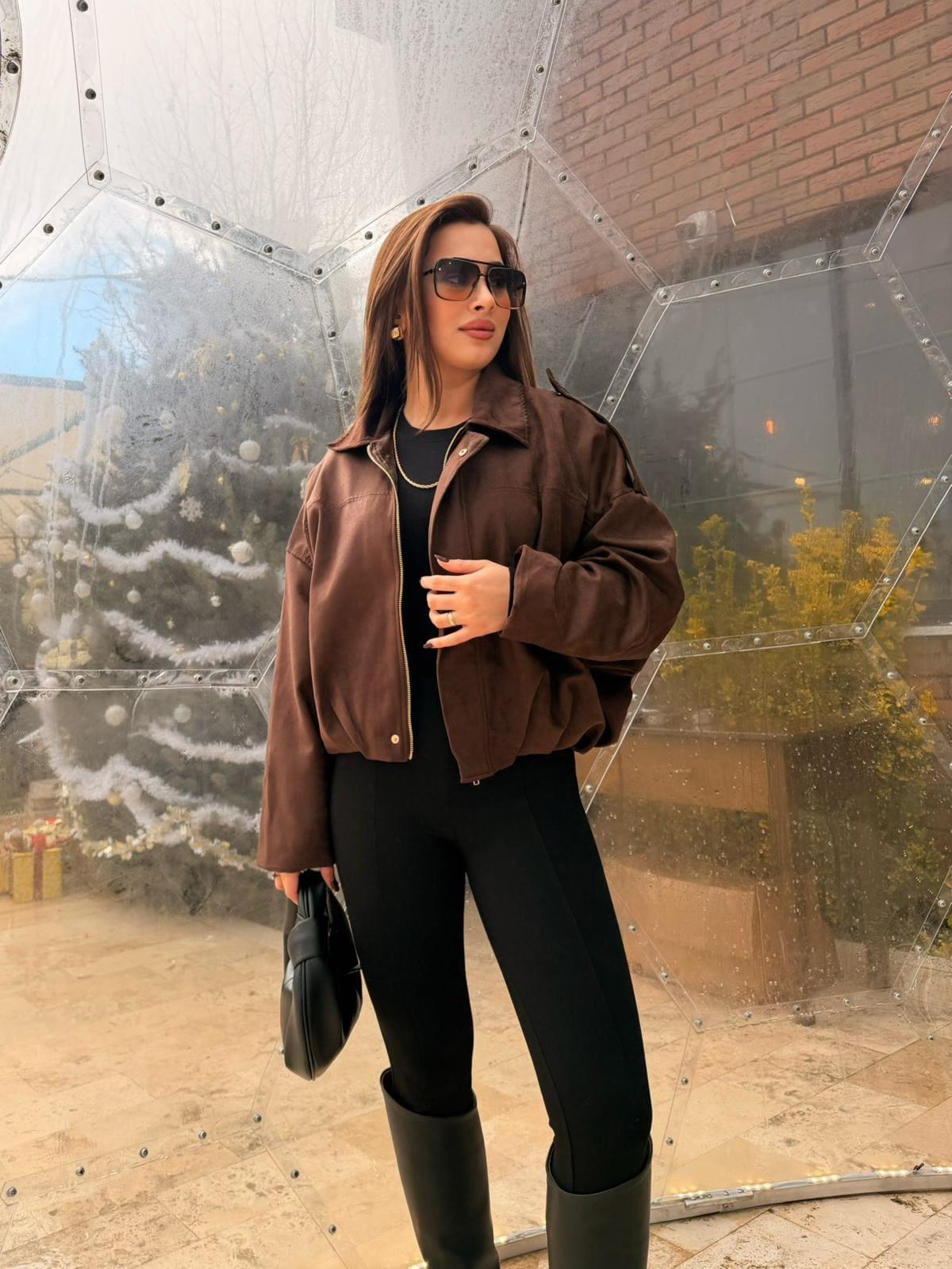 Premium Zr Süet Bomber Ceket Kahve