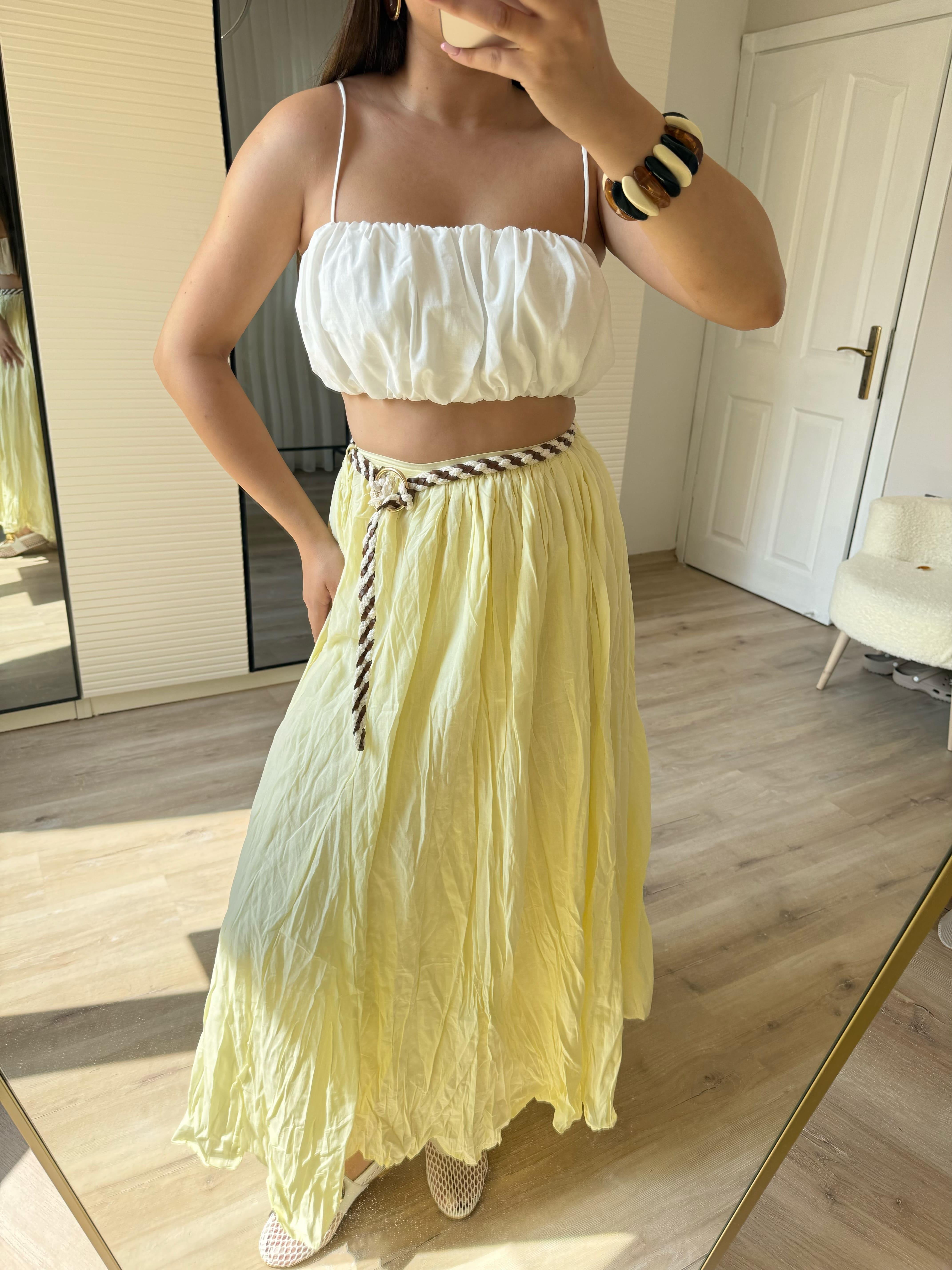 Quzu Marka Beyaz Croptop