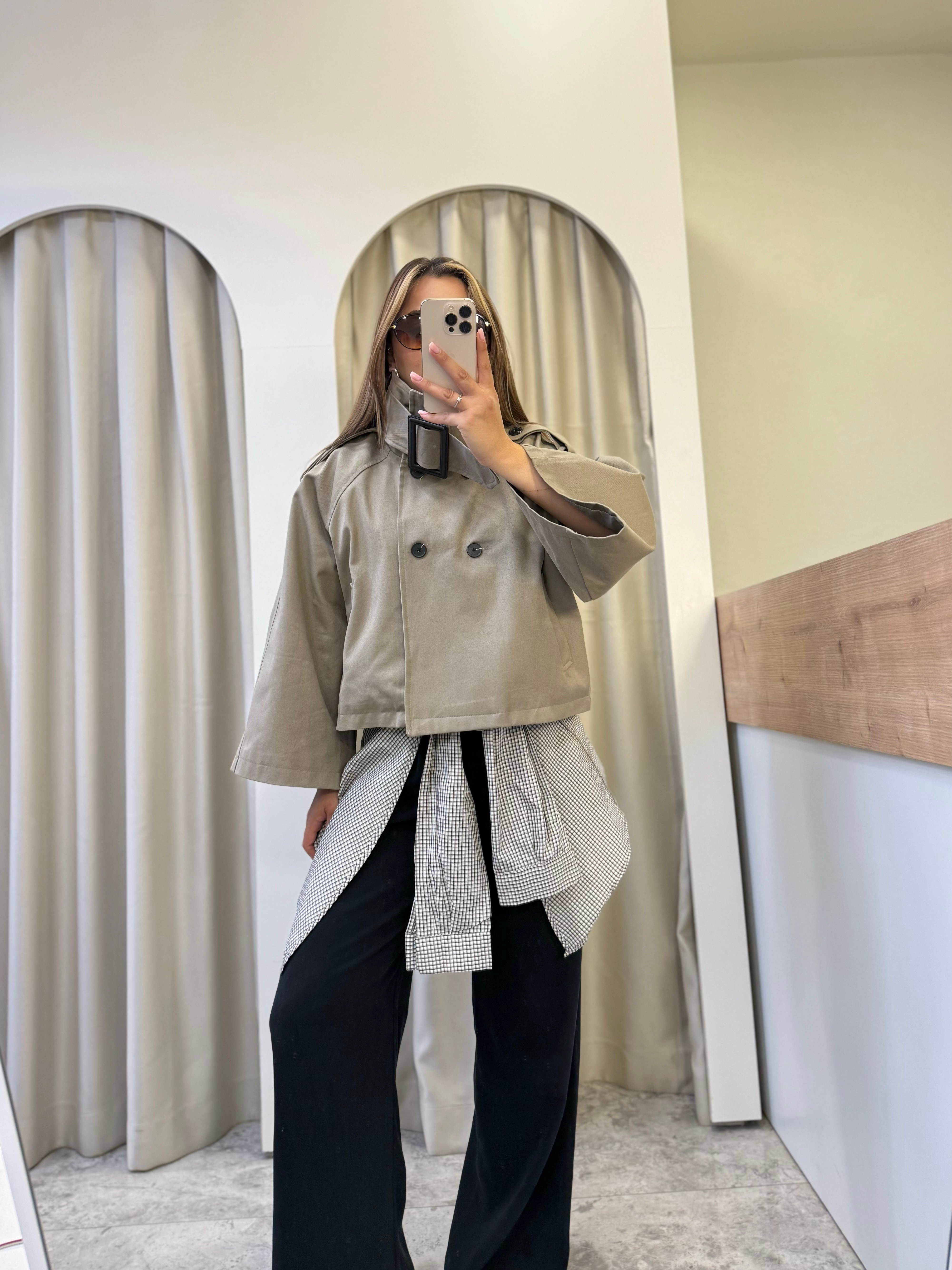 Roxy Vizon Dik Kemerli Yaka Trenç