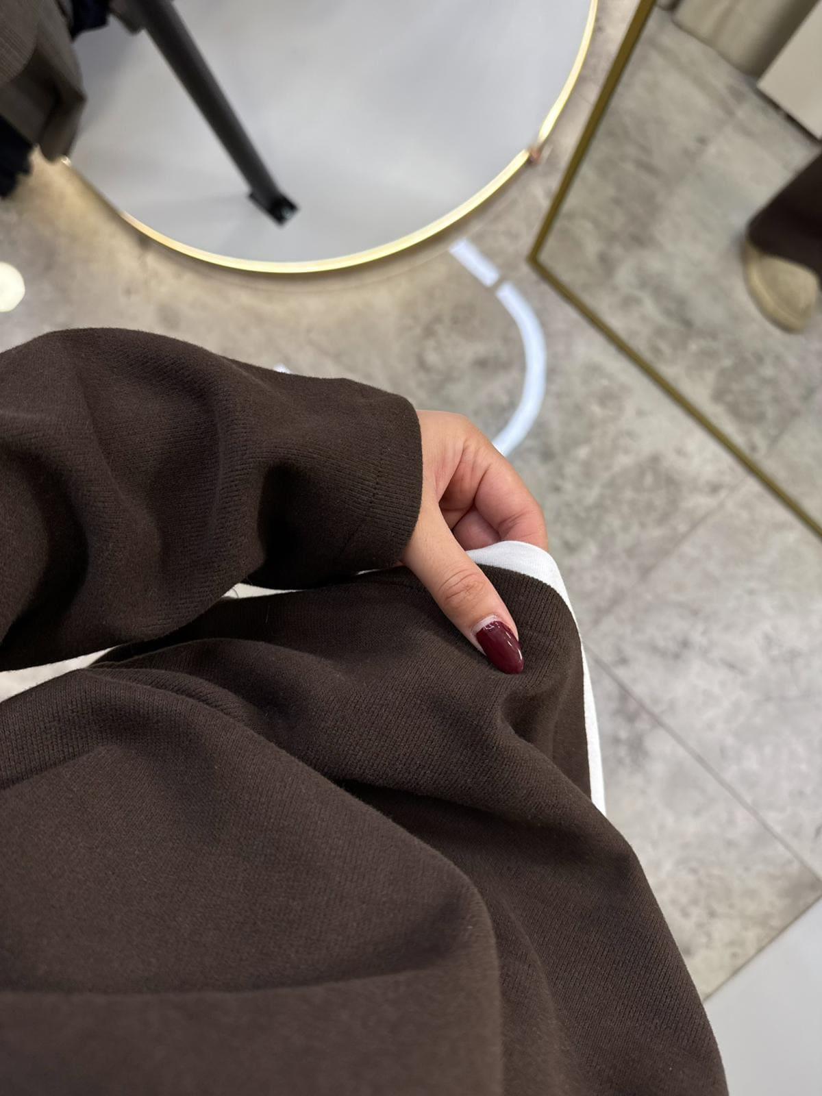 Selanik Kumaş Basic Takım-Kahve