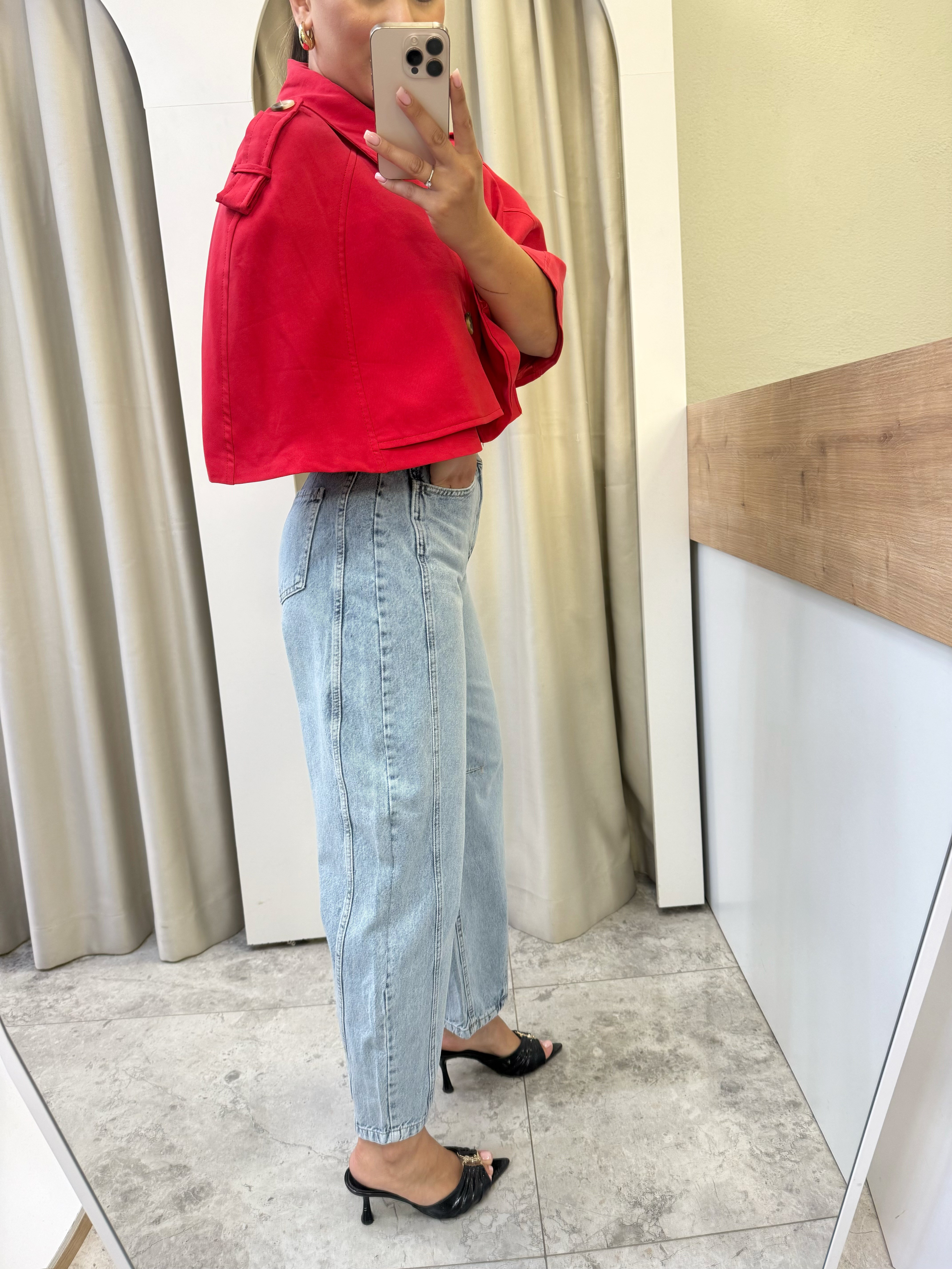 Sovira Buz Mavi Barrel Jean