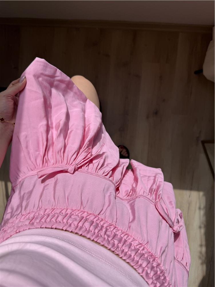 tensel mini şort etek-PEMBE