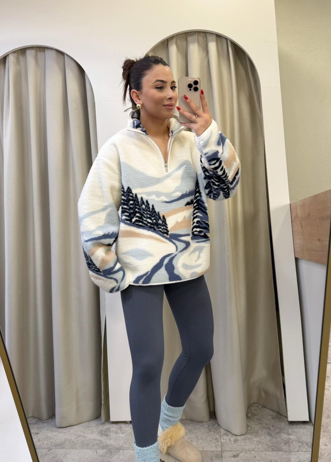 Tessia Kayak Desenli Teddy Kazak
