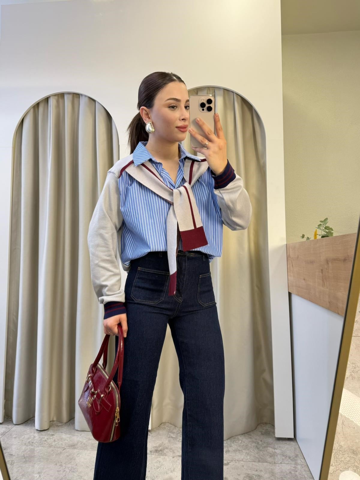 Twist Model Triko Detaylı Gömlek