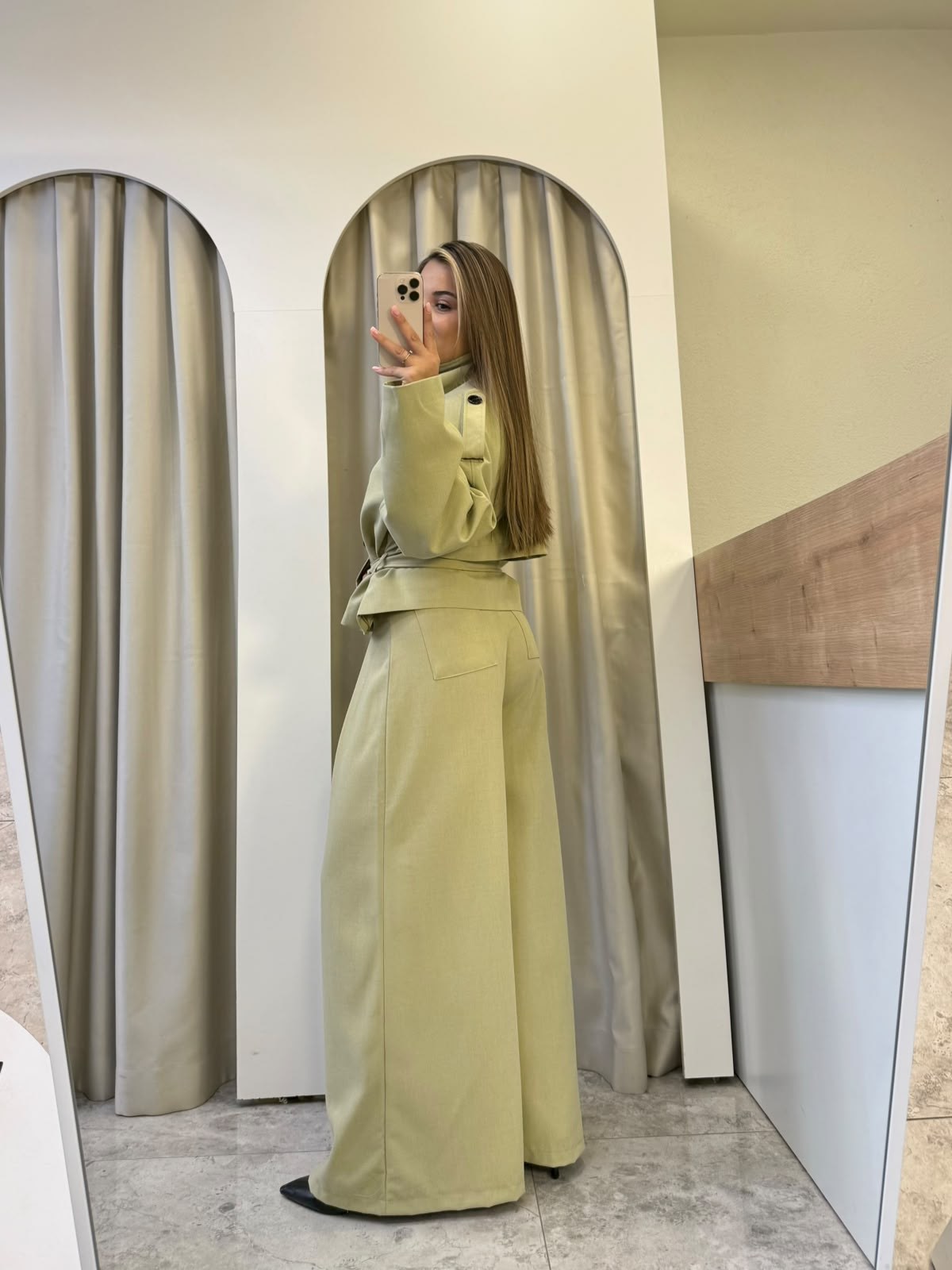 Veyra Yeşil Trenç Pantolon Takım