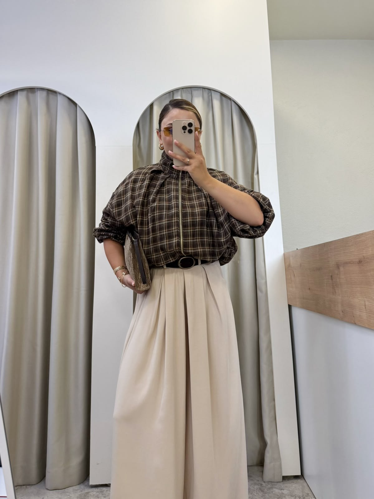 Wilyum Ekose Desen Dik Yaka Bomber Ceket