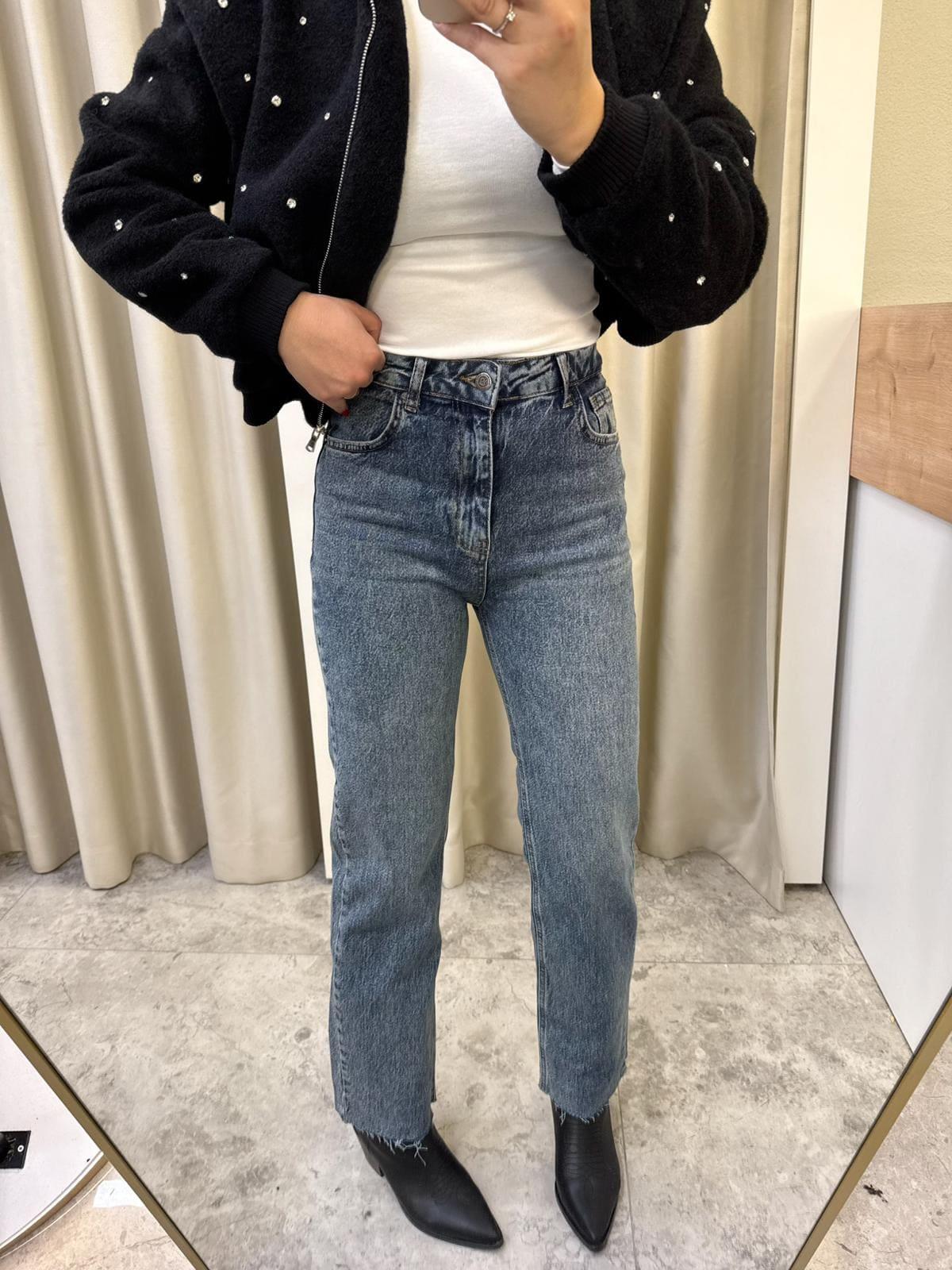 Yüksek Bel Likralı Boy Fit Jean