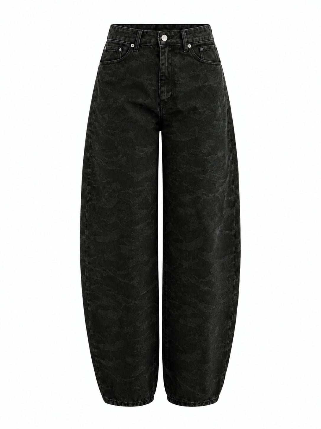 Zayen Antrasit Kamuflaj Barrel Jean
