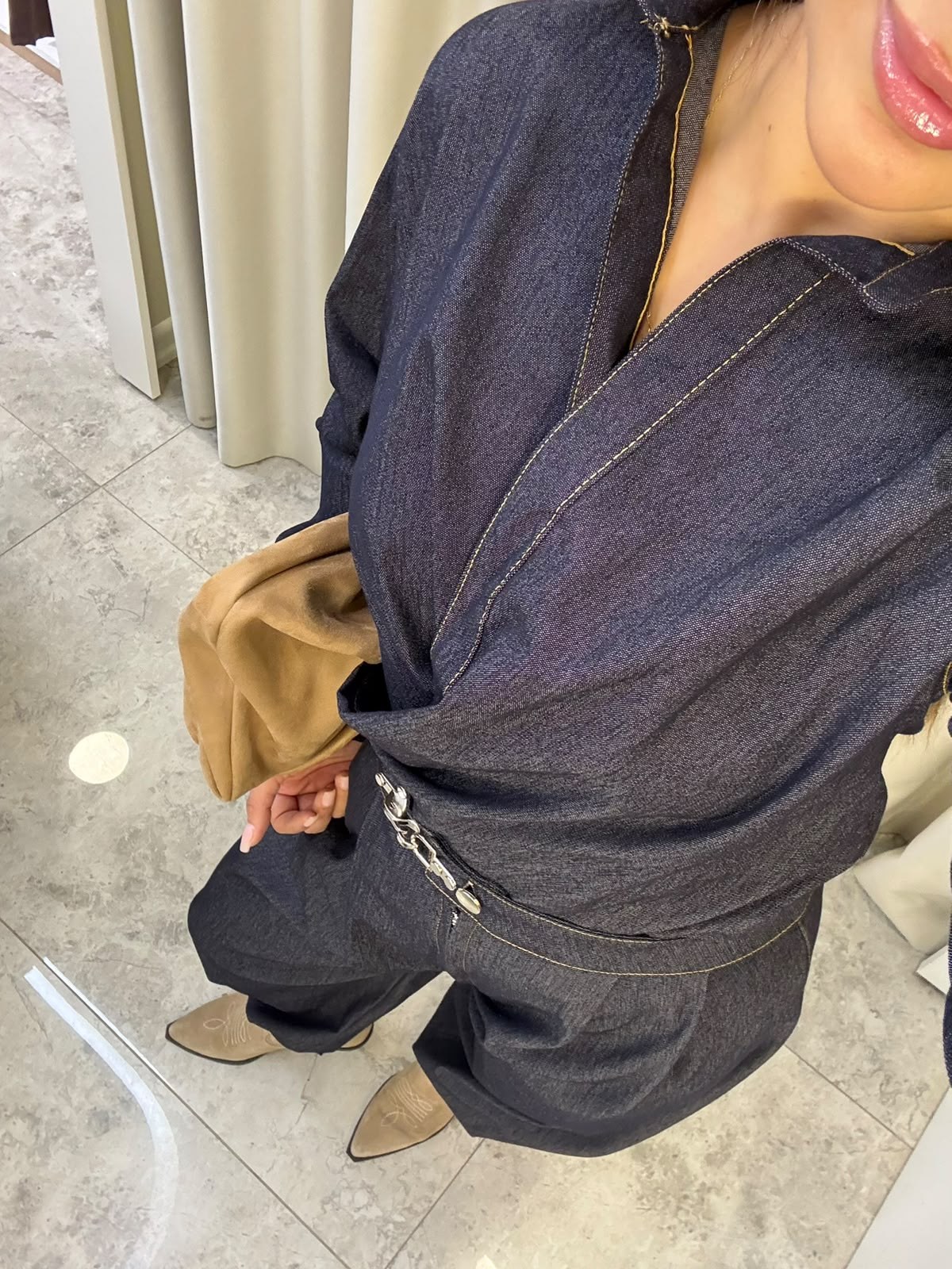 Zoya Kanca Detay Denim Takım