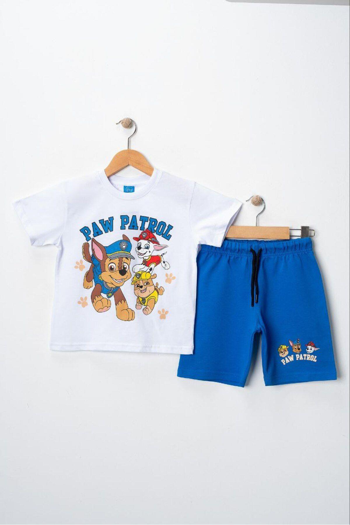 Karakter Desenli Tshirt ve Şortlu Alt Üst Erkek Çocuk Takım