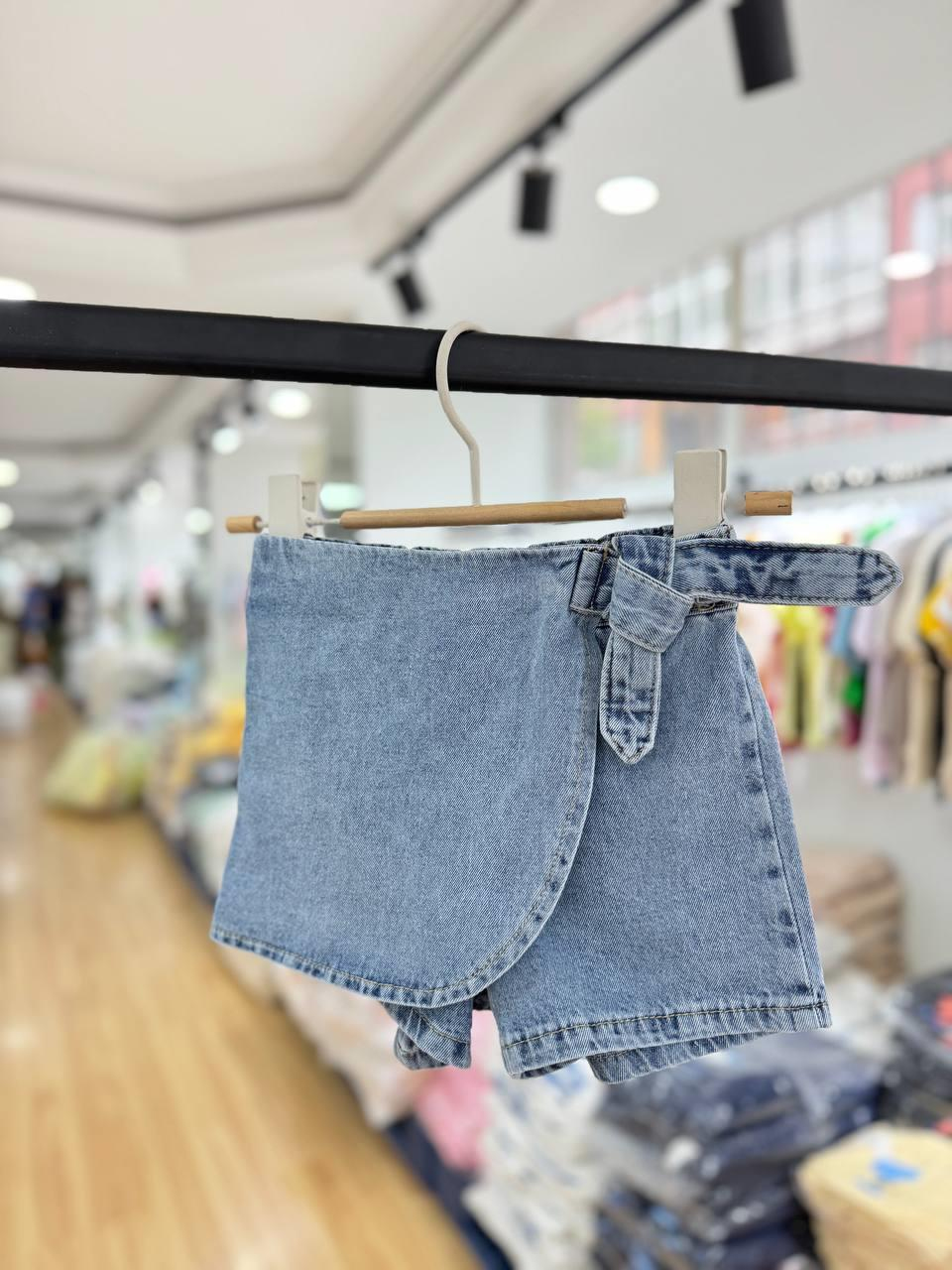 Laciel Paris Açık Mavi Kot Şort Etek Beli Lastikli 
