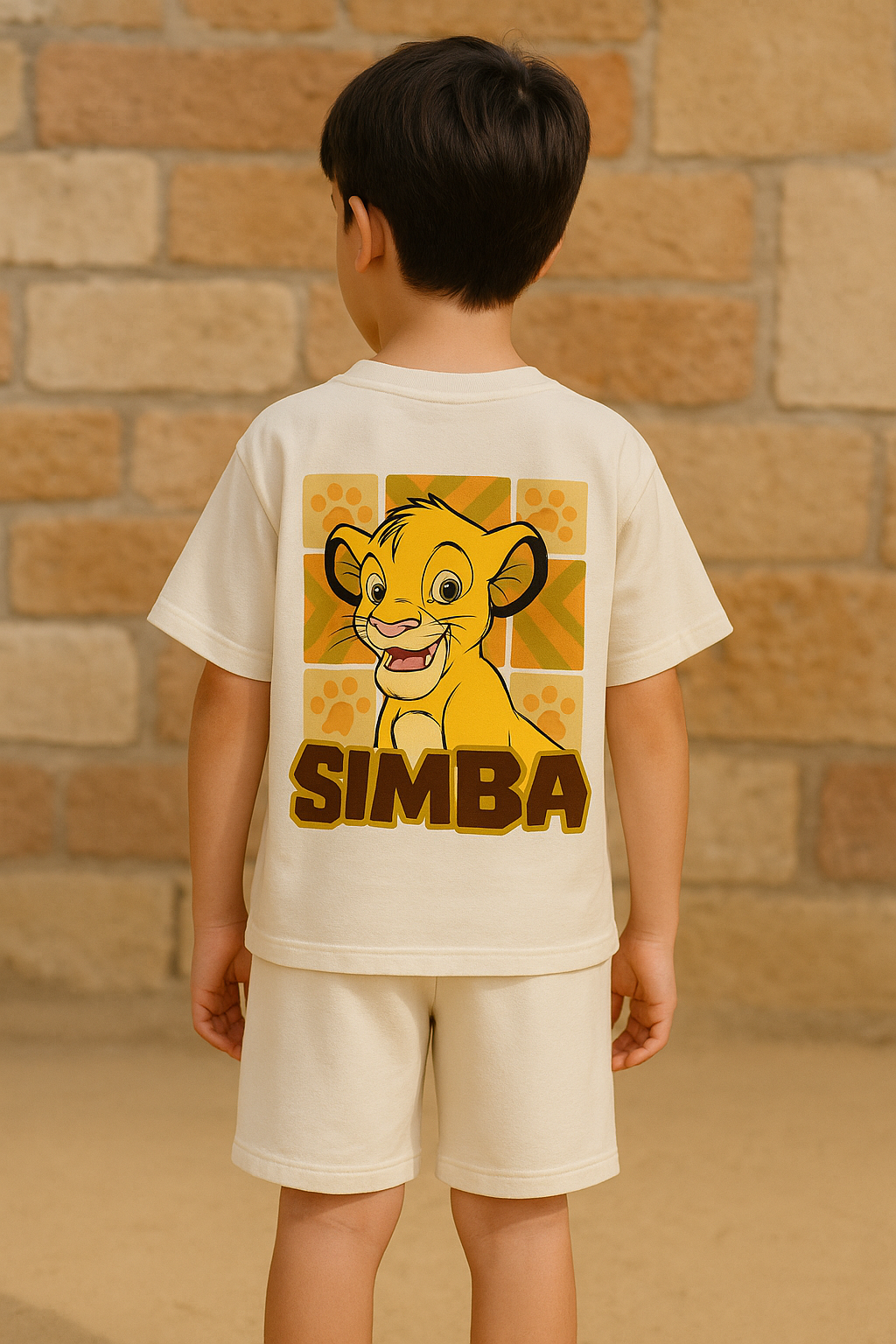 Simba Aslan Desenli Tshirt ve Şortlu Alt Üst Erkek Çocuk Takım