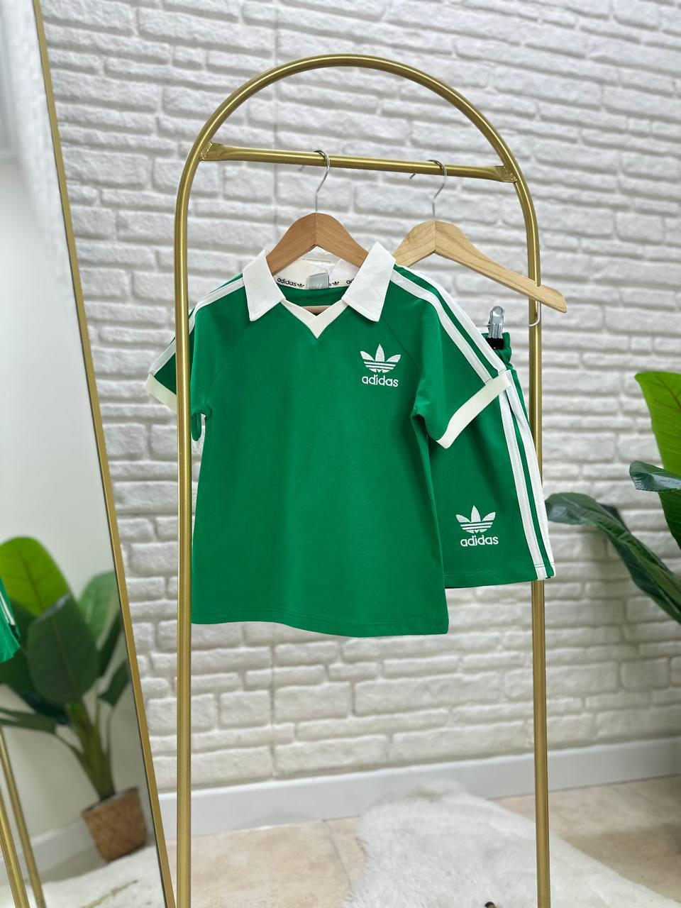 Yazı Detaylı Polo Yaka Tshirt ve Şort Alt Üst Erkek Çocuk Takım 