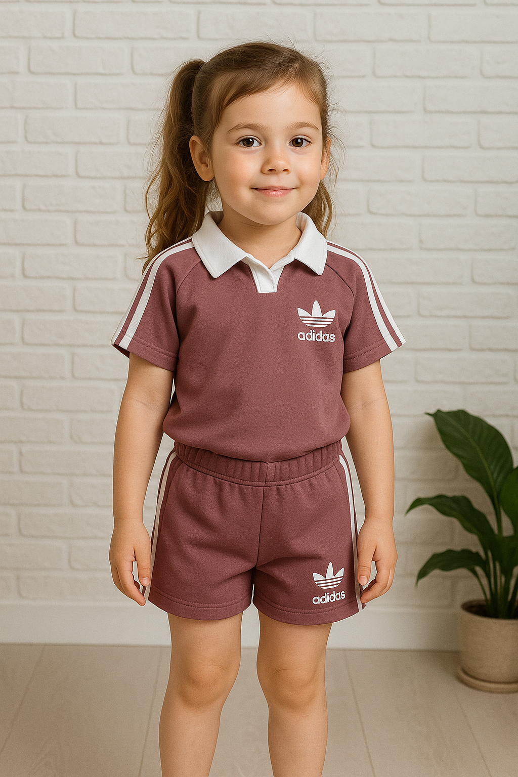 Yazı Detaylı Polo Yaka Tshirt ve Şort Alt Üst Erkek Çocuk Takım Pembe