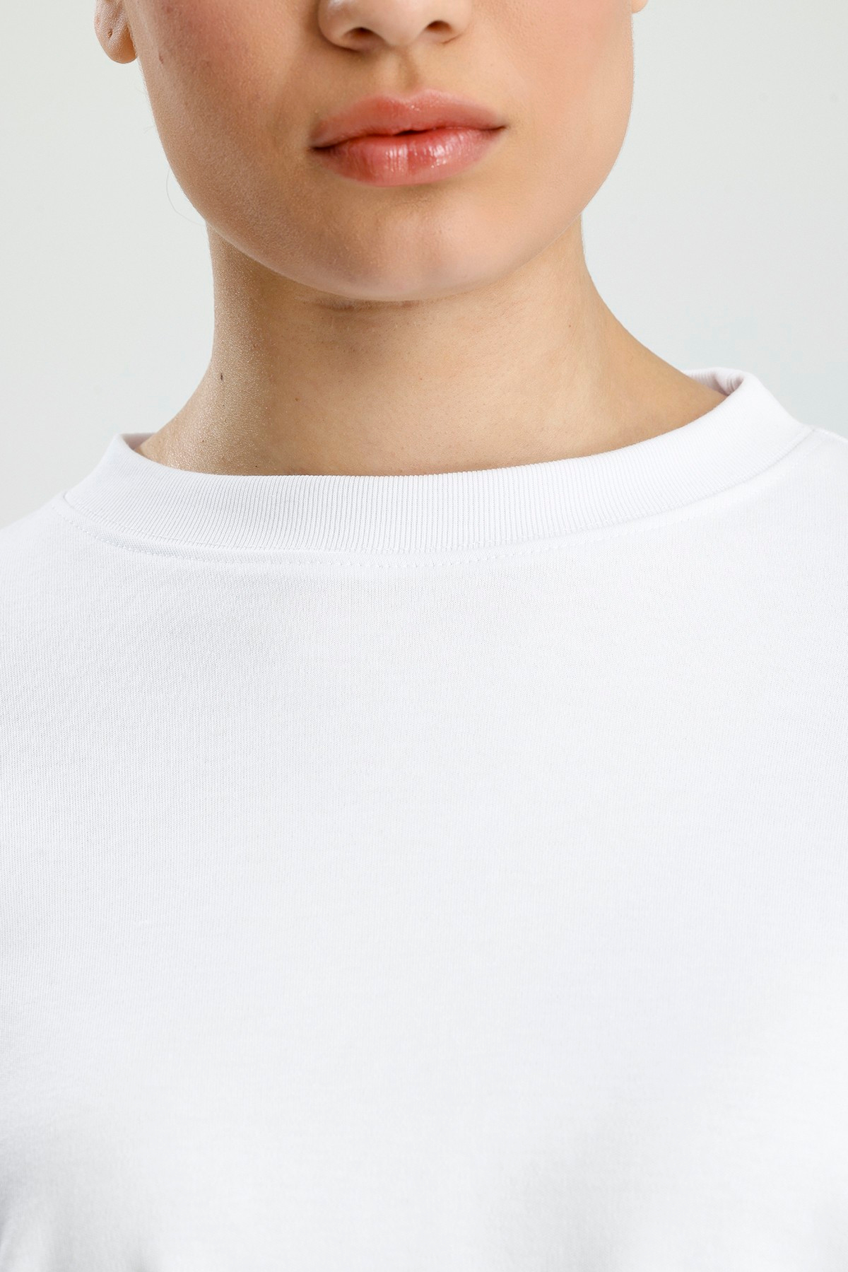 Beyaz Duble Uzun Kol Tshirt