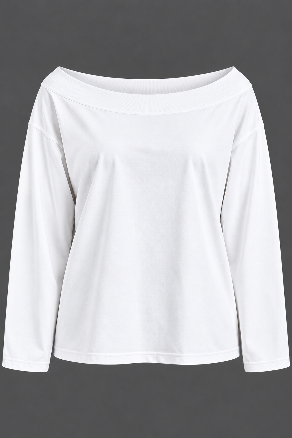 beyaz kayık yaka standart tshirt